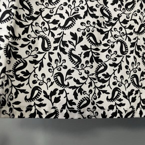 Croft & Barrow Button Up Shirt Plus Size 1X Black White Paisley Preppy Career - Picture 8 of 14